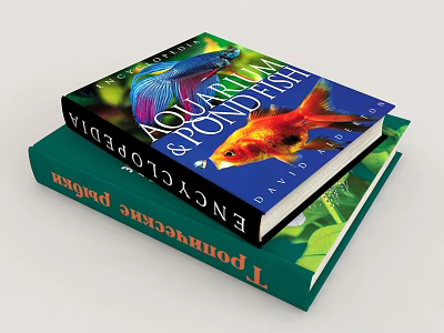Tropical Fish Encyclopedia And Color Guide Books With Vibrant Fish Cover 3d model