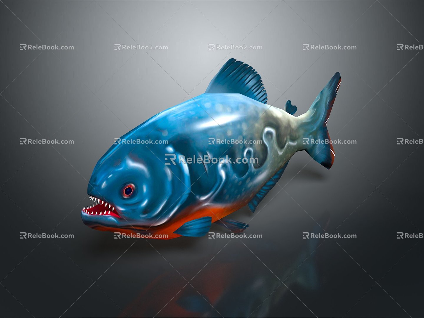 fish carnivorous fish piranha piranha freshwater fish sea fish animal game animal cartoon animal 3d model