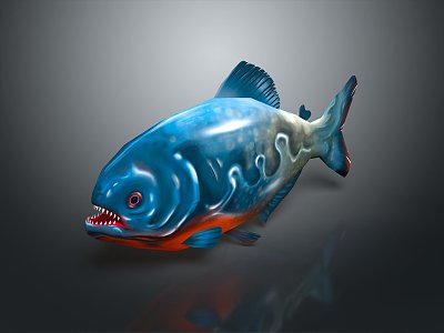 fish carnivorous fish piranha freshwater fish sea fish animal game animal cartoon animal 3d model