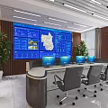 Modern Monitoring Room Intelligent Traffic Police Command and Dispatch Center 3d model