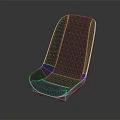 Modern Stylish Chair With Black Frame And Geometric Patterned Upholstery 3d model