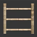 Natural Bamboo Multi Tier Storage Shelf With Open Design And Stable Structure 3d model