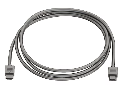 Reliable Gray Data Cable for Office Appliance Connection with Secure Plug Ends 3d model