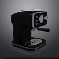 Sleek Black Espresso Coffee Machine With Modern Control Panel And Metal Accents