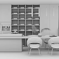 Modern Dining Table and Chair Combination Simple 3d model