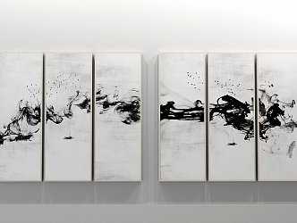 New Chinese abstract painting decorative painting 3d model