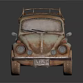 Vintage Rustic Beetle Car With Roof Rack Classic Exterior And Retro Style