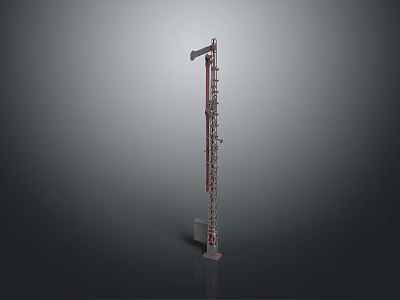 Industrial Tower Crane Structure Featuring Metal Frame And Stable Base Design 3d model