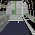 Modern Elevator Aisle With Metal Frame Stairs Handrails And Bright Lighting