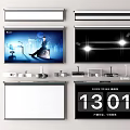 Modern Projection Curtain Projector Projection Curtain 3d model
