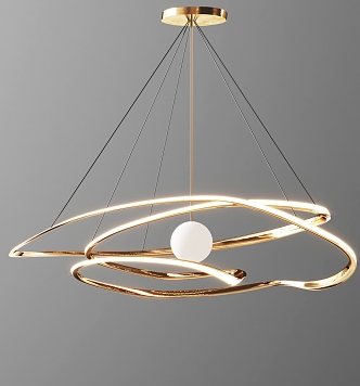 Metal Chandelier Restaurant Chandelier Guest Restaurant Chandelier Light Luxury Chandelier Ring Chandelier Special-Shaped Chandelier 3d model