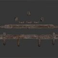 Rustic Wooden Furniture Frame Structure With Crossed Planks And Support Legs