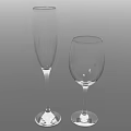 Elegant Clear Transparent Champagne Flute And Red Wine Glass Set