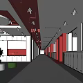 Modern Corridor School Corridor 3d model