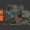 Electronic Circuit Board Featuring Orange Connectors USB Port And Integrated Chips