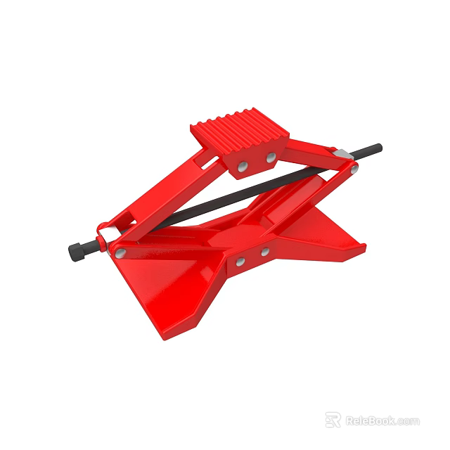 Red Heavy Duty Car Jack Mechanical Tool For Vehicle Lifting And Repair 3d model 