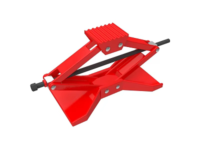 Red Heavy Duty Car Jack Mechanical Tool For Vehicle Lifting And Repair 3d model