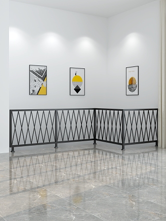 Wrought Iron Railing Fence 3d model