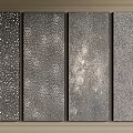 Black Wall Panels With Various White Dot Textures Arranged In A Row For Interior Decor 3d model