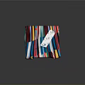Vibrant Colorful Striped Soft Blanket With White Label And Bold Multicolor Patterns