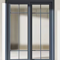Multiple Blue Hinged Door Styles With Glass Panel And Solid Designs 3d model