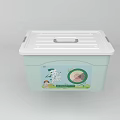 Decorative Ornament Set Storage Box Light Green Body White Lid Handle Cartoon Pattern 4L Capacity