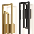Modern Golden Wall Lamp With Geometric Metal Frame For Home Interior Decor