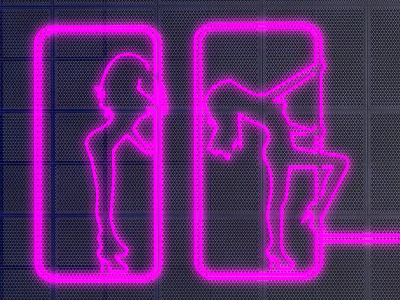 Industrial LOFT decorative lights bar personality neon lights 3d model