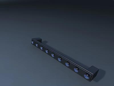 Sleek Black Modern Door Handle With Multiple Holes For Home Interior Use 3d model
