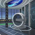 Modern Sports Fitness Center With Indoor Running Track Climbing Frame And Large Windows