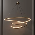 Modern Curved Rings Chandelier With LED Light For Sleek Interior Design