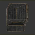 Vintage Multi story Building 3D Model With Brick Walls Sloped Roof And Arched Windows