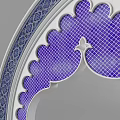 Traditional Decorative Archway With Purple Blue Ornate Patterns And Intricate Details