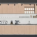 Modern Bar Counter Interior With Wooden Cabinets Coffee Appliances And Sink