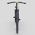 Stylish Black Bicycle With Yellow Handlebars And Wide Tires Design