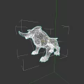 Fantasy Sci Fi Creature With Unique Horn Blue Skin And Rhino Like Body