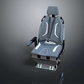 Gray Ergonomic Equipment Seat With Adjustable Armrest And Safety Belt Design