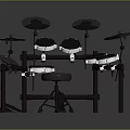 Electronic Drum Set With Multiple Drum Pads Cymbals Pedals And Drum Stool Stands 3d model