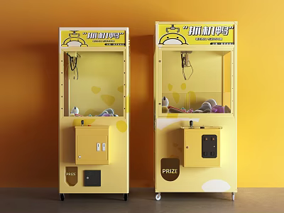 Yellow Claw Machines For Amusement With Cute Design 3d model