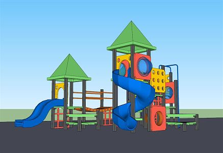 Modern slide children's play slide 3d model