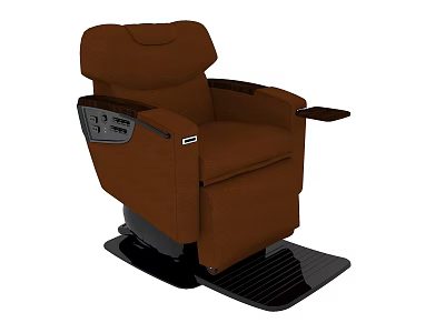 Comfortable Brown Massage Chair With Ergonomic Design Armrest Control Panel And Footrest 3d model