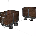 Wooden Boxes With Wheels And Metal Strips For Reinforced Cart Design