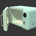 Light Green Microwave Oven Kitchen Appliance With Open Door Digital Display And Control Button 3d model