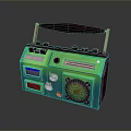 Retro Colorful Portable Computer Speaker With Handle LED Display And Audio Controls