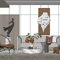 Modern Sofa Coffee Table Combination Multiplayer Sofa 3d model