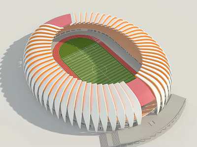 Modern football field three-dimensional beautiful football field 3d model