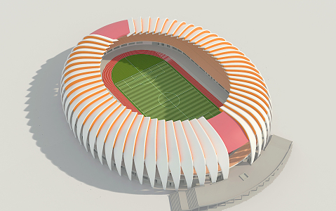 Modern football field three-dimensional beautiful football field 3d model