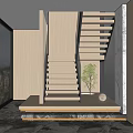 Modern Stairs Simple Stairs 3d model