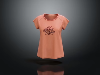 Fashionable Pink Short Sleeve T-Shirt With CHICAGO DAYS Text Design 3d model