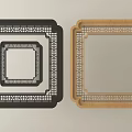 Decorative Square Frames With Black And Wooden Colors And Intricate Cutout Patterns